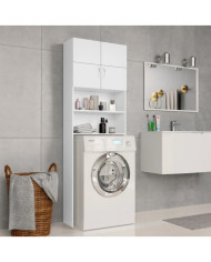 Meuble de machine à laver Blanc 64x25,5x190cm Bois d'ingénierie | Mobilier & Déco