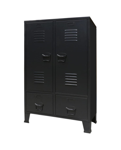 Garde-robe métal de style industriel 67x35x107 cm noir | Mobilier & Déco