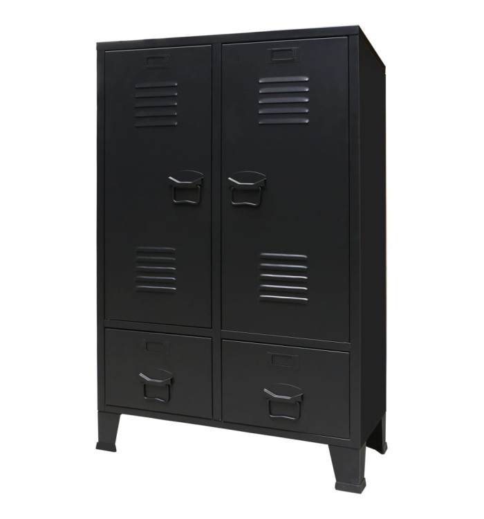 Garde-robe métal de style industriel 67x35x107 cm noir | Mobilier & Déco