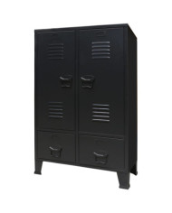 Garde-robe métal de style industriel 67x35x107 cm noir | Mobilier & Déco