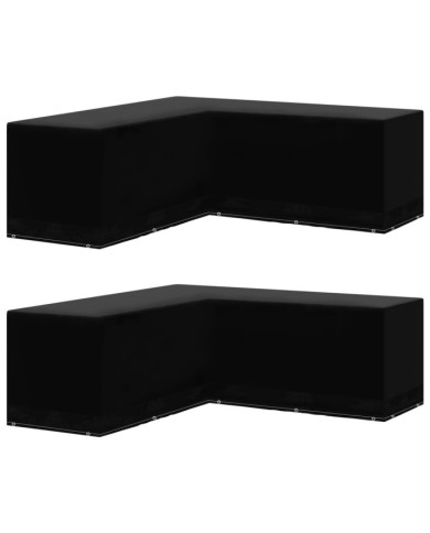 Housses de salon de jardin 2pcs Forme L 12 œillets 250x250x90cm | Mobilier & Déco