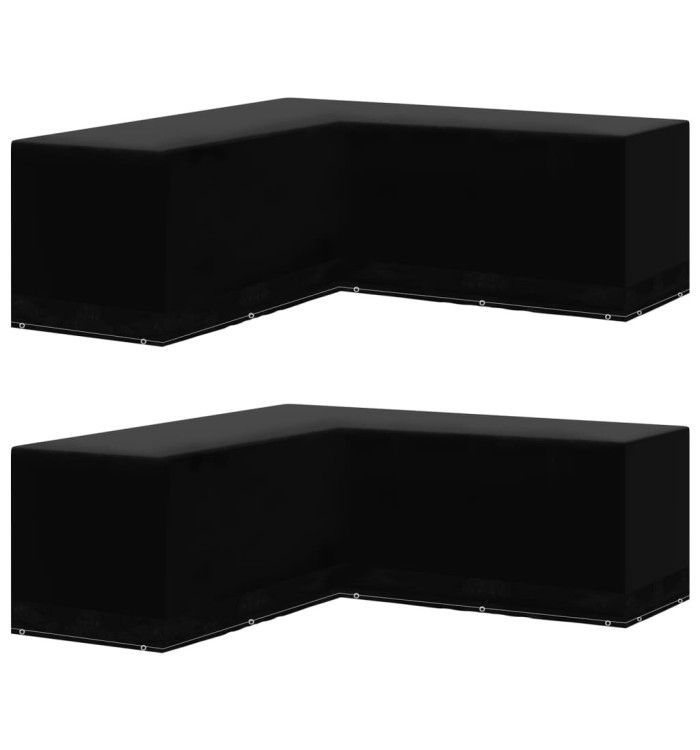 Housses de salon de jardin 2pcs Forme L 12 œillets 250x250x90cm | Mobilier & Déco