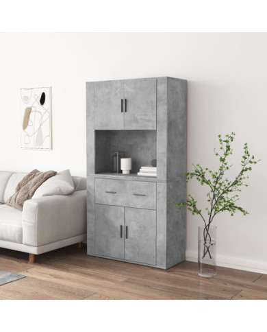 Buffet haut Gris béton Bois d'ingénierie | Mobilier & Déco
