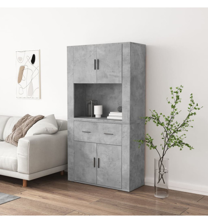 Buffet haut Gris béton Bois d'ingénierie | Mobilier & Déco