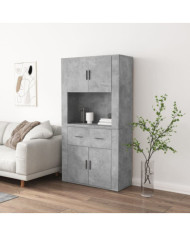 Buffet haut Gris béton Bois d'ingénierie | Mobilier & Déco