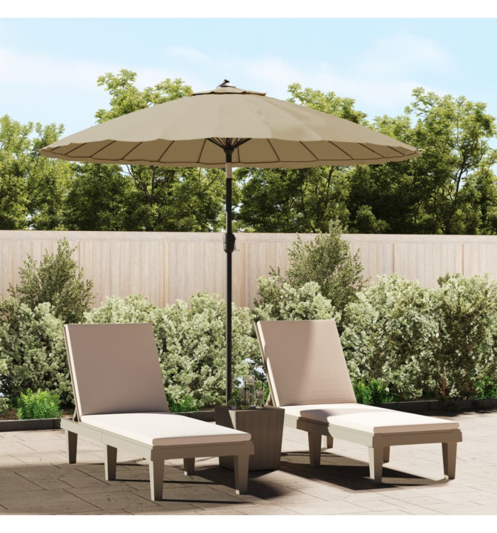 Parasol d'extérieur avec mât en aluminium 270 cm Taupe | Mobilier & Déco