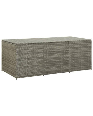 Boîte de rangement de jardin résine tressée 180x90x70 cm gris | Mobilier & Déco