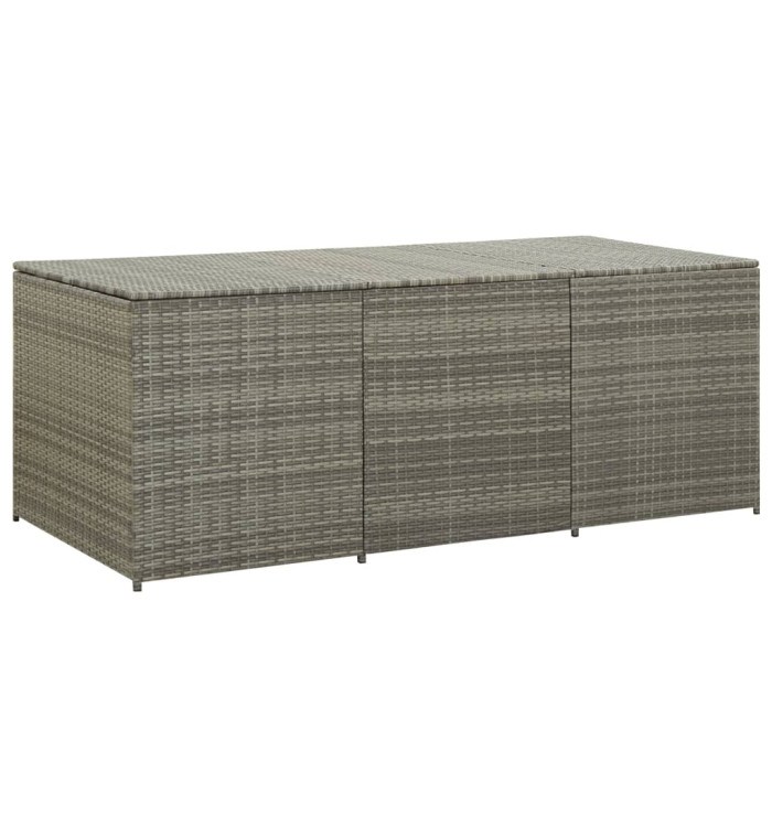 Boîte de rangement de jardin résine tressée 180x90x70 cm gris | Mobilier & Déco