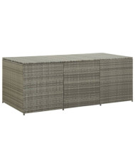 Boîte de rangement de jardin résine tressée 180x90x70 cm gris | Mobilier & Déco