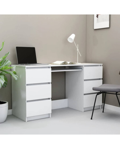 Bureau Blanc 140x50x77 cm Bois d'ingénierie | Mobilier & Déco