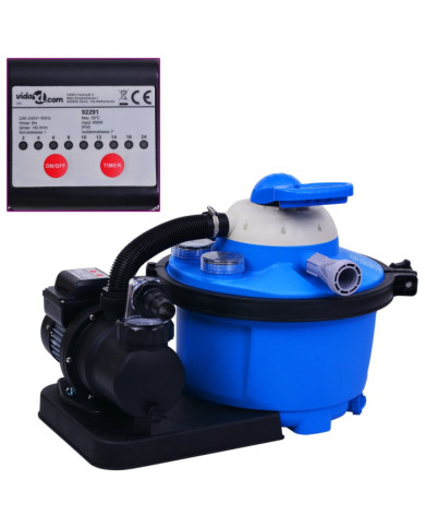 Pompe de filtration à sable avec minuterie 450 W 25 L | Mobilier & Déco