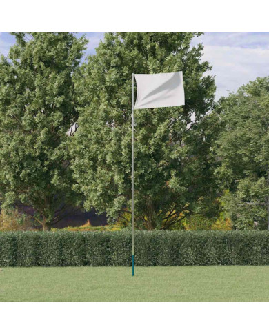 Mât de drapeau télescopique Argenté 5,55 m Aluminium | Mobilier & Déco