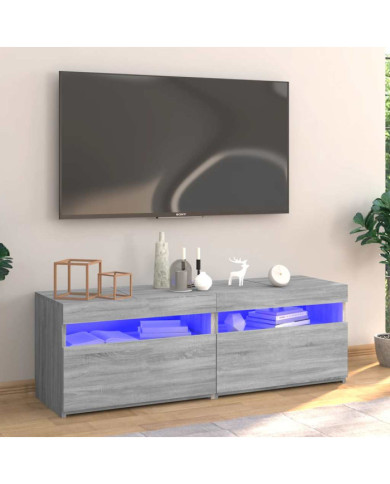 Meuble TV avec lumières LED sonoma gris 120x35x40 cm | Mobilier & Déco