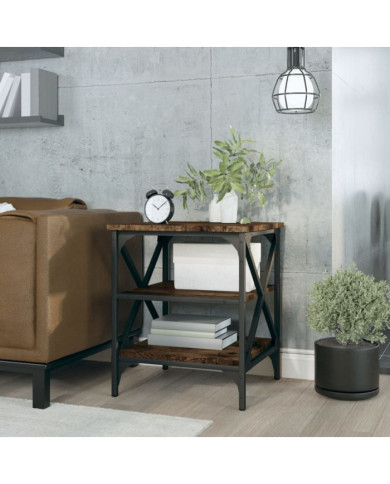 Table d'appoint Chêne fumé 40x42x50 cm Bois d'ingénierie | Mobilier & Déco