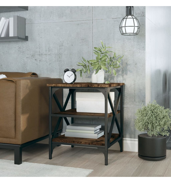 Table d'appoint Chêne fumé 40x42x50 cm Bois d'ingénierie | Mobilier & Déco