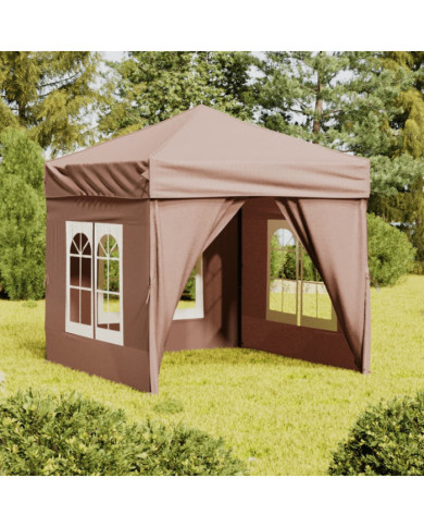 Tente de réception pliable avec parois Taupe 2x2 m | Mobilier & Déco