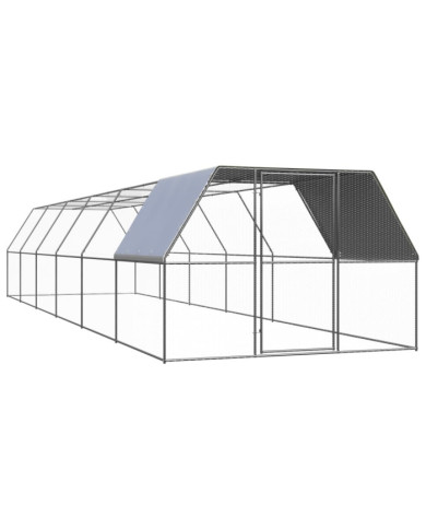 Poulailler d'extérieur 3x12x2 m Acier galvanisé | Mobilier & Déco