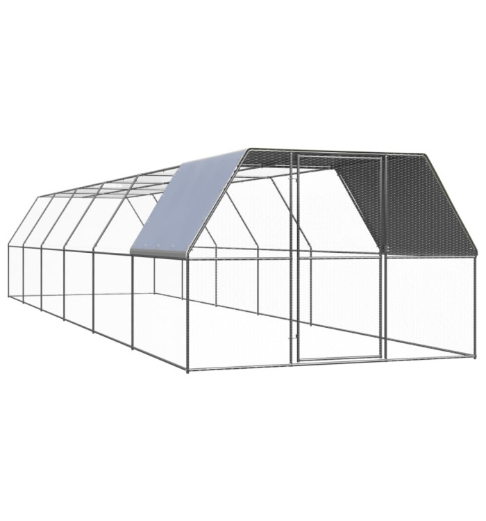 Poulailler d'extérieur 3x12x2 m Acier galvanisé | Mobilier & Déco