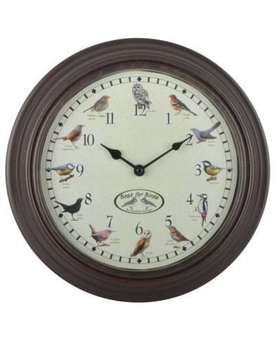 Esschert Design Horloge avec sons d'oiseaux | Mobilier & Déco