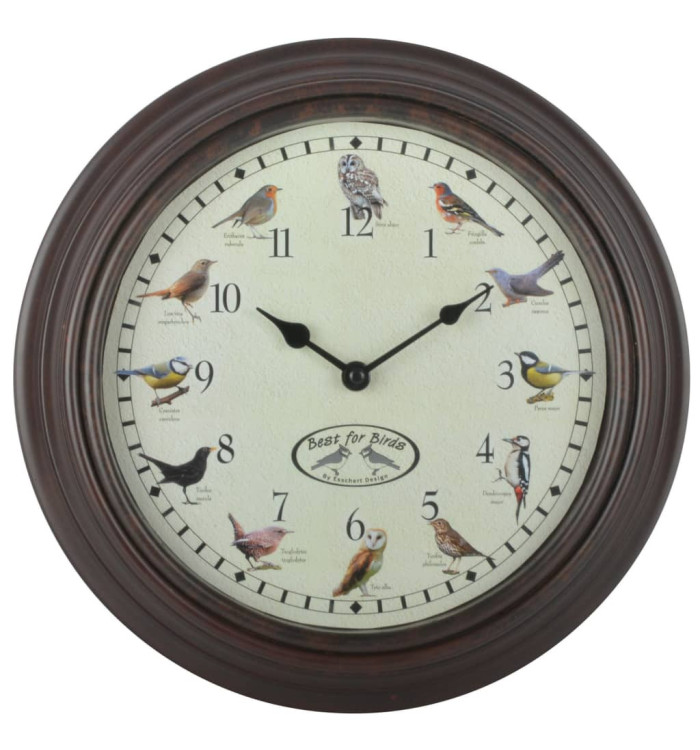 Esschert Design Horloge avec sons d'oiseaux | Mobilier & Déco
