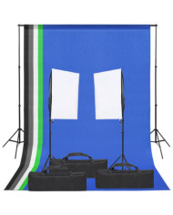 Kit de studio photo avec éclairage et toile de fond | Mobilier & Déco