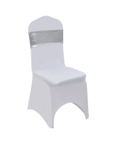 Ruban élastique de chaise 25 pcs avec boucle à diamants Argenté | Mobilier & Déco