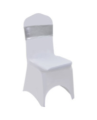Ruban élastique de chaise 25 pcs avec boucle à diamants Argenté | Mobilier & Déco