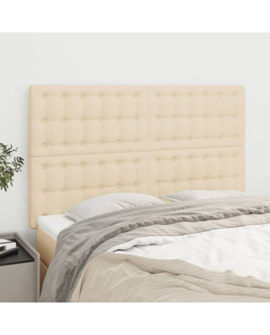 Têtes de lit 4 pcs Crème 72x5x78/88 cm Tissu | Mobilier & Déco