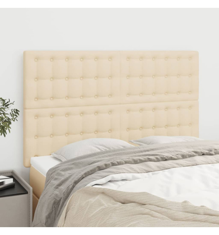 Têtes de lit 4 pcs Crème 72x5x78/88 cm Tissu | Mobilier & Déco