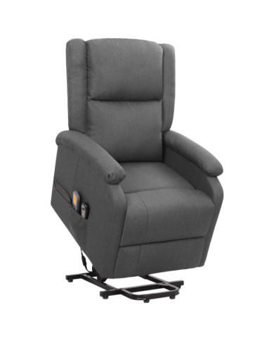 Fauteuil de massage inclinable Gris foncé Tissu | Mobilier & Déco