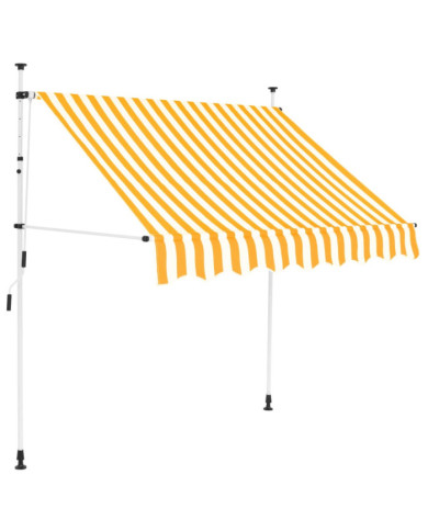 Auvent rétractable manuel 200 cm Rayures oranges et blanches | Mobilier & Déco