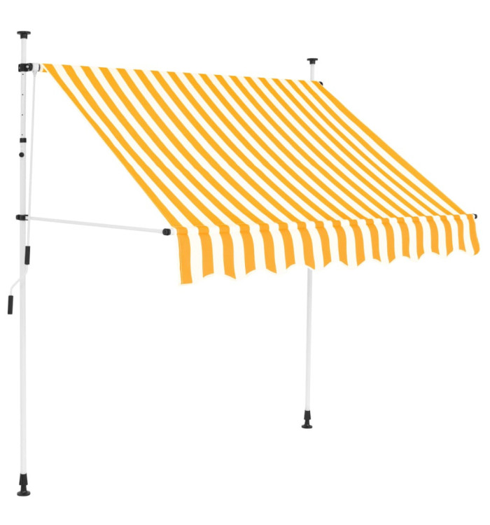 Auvent rétractable manuel 200 cm Rayures oranges et blanches | Mobilier & Déco