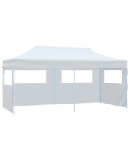 Tente de réception pliable avec parois 3 x 6 m Acier Blanc | Mobilier & Déco