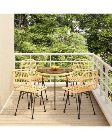 Ensemble à manger de jardin 5pcs Résine tressée | Mobilier & Déco