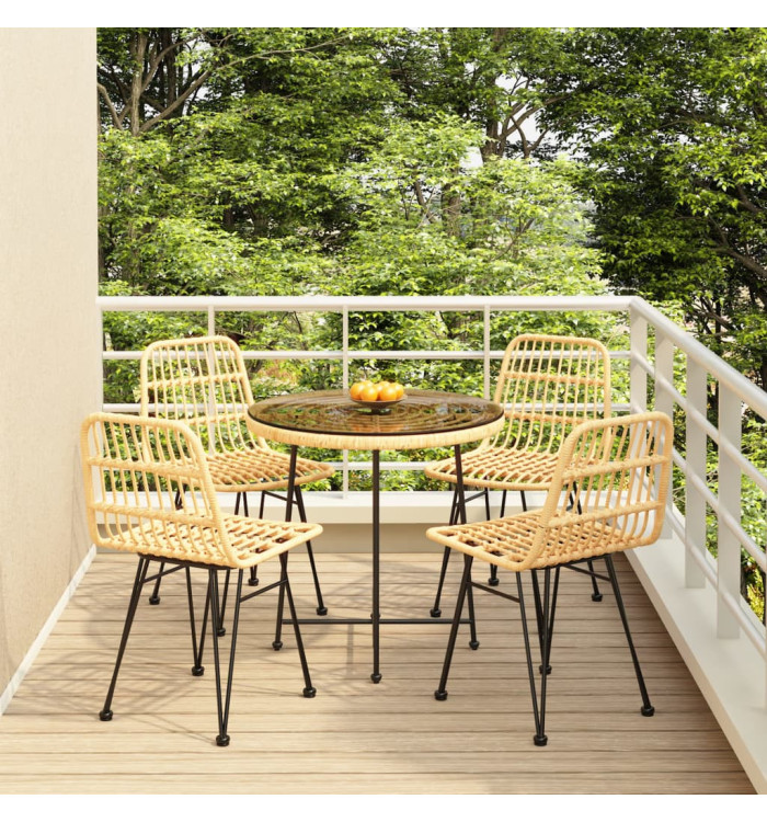 Ensemble à manger de jardin 5pcs Résine tressée | Mobilier & Déco