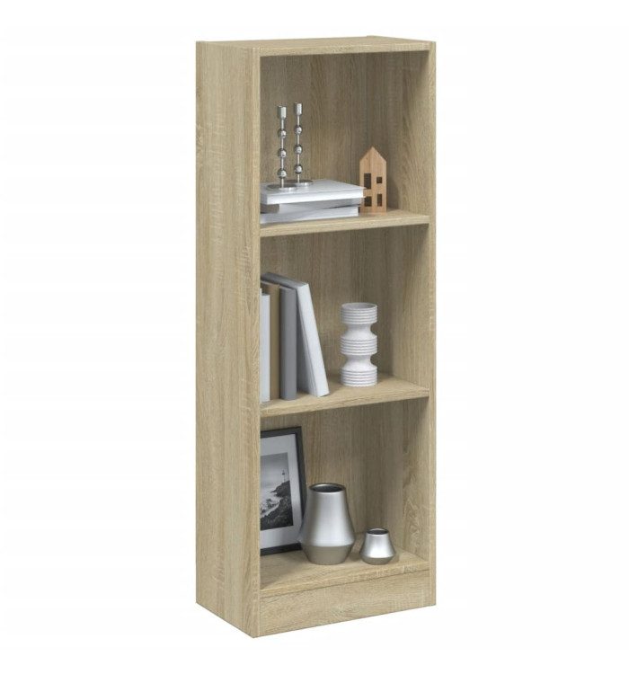 Bibliothèque à 3 niveaux chêne sonoma bois d'ingénierie | Mobilier & Déco