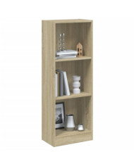 Bibliothèque à 3 niveaux chêne sonoma bois d'ingénierie | Mobilier & Déco