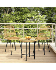 Chaises de jardin lot de 2 48x62x84 cm Résine tressée | Mobilier & Déco