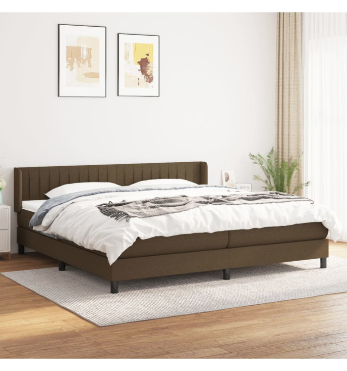 Sommier à lattes de lit avec matelas Marron foncé 200x200 cm | Mobilier & Déco