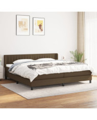 Sommier à lattes de lit avec matelas Marron foncé 200x200 cm | Mobilier & Déco