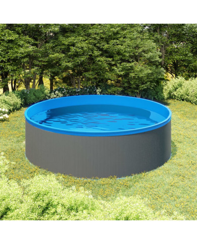 Piscine avec écumoire suspendue et pompe 350x90 cm Gris | Mobilier & Déco