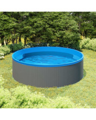 Piscine avec écumoire suspendue et pompe 350x90 cm Gris | Mobilier & Déco