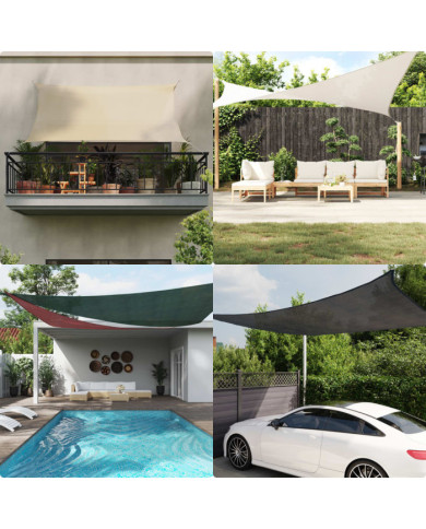 Voile d'ombrage 160 g/m² Noir 7x7 m PEHD | Mobilier & Déco