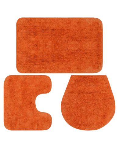Jeu de tapis de salle de bain 3 pcs Tissu Orange | Mobilier & Déco