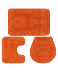 Jeu de tapis de salle de bain 3 pcs Tissu Orange | Mobilier & Déco