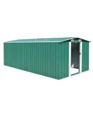 Abri de jardin 257x489x181 cm Métal Vert | Mobilier & Déco