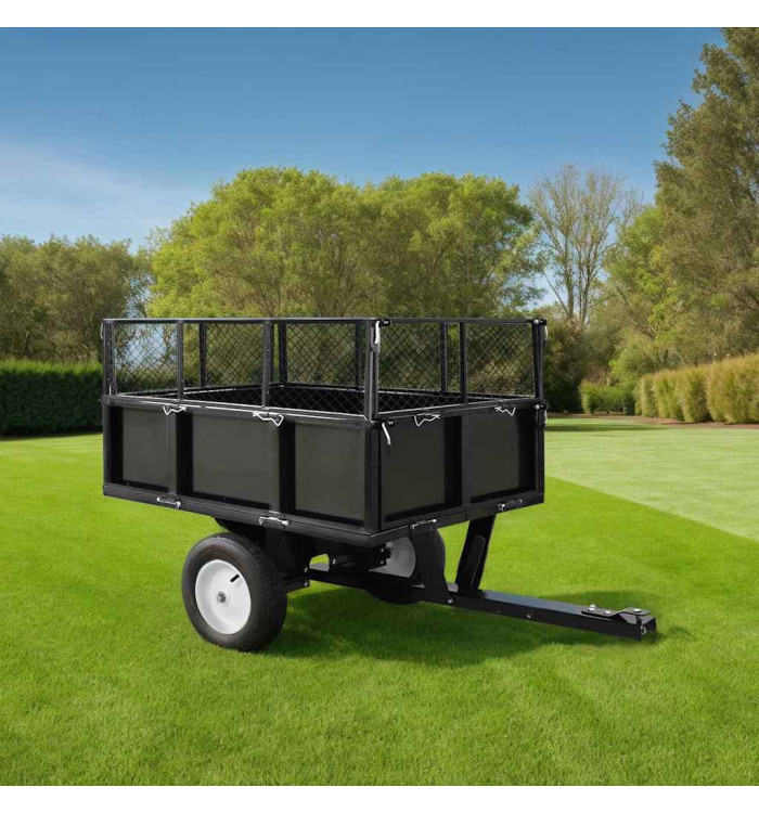 Remorque basculante pour tondeuse de pelouse Charge de 300 kg | Mobilier & Déco