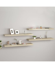 Étagères murales flottantes 4 pcs chêne 90x23,5x3,8 cm MDF | Mobilier & Déco