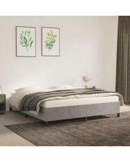 Cadre de lit sans matelas gris clair 180x200 cm velours | Mobilier & Déco