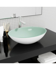 Lavabo Verre 50x37x14 cm Blanc | Mobilier & Déco